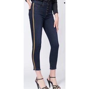 Veronica Beard Debbie Skinny Mustard Stripe Jeans Sz. 24